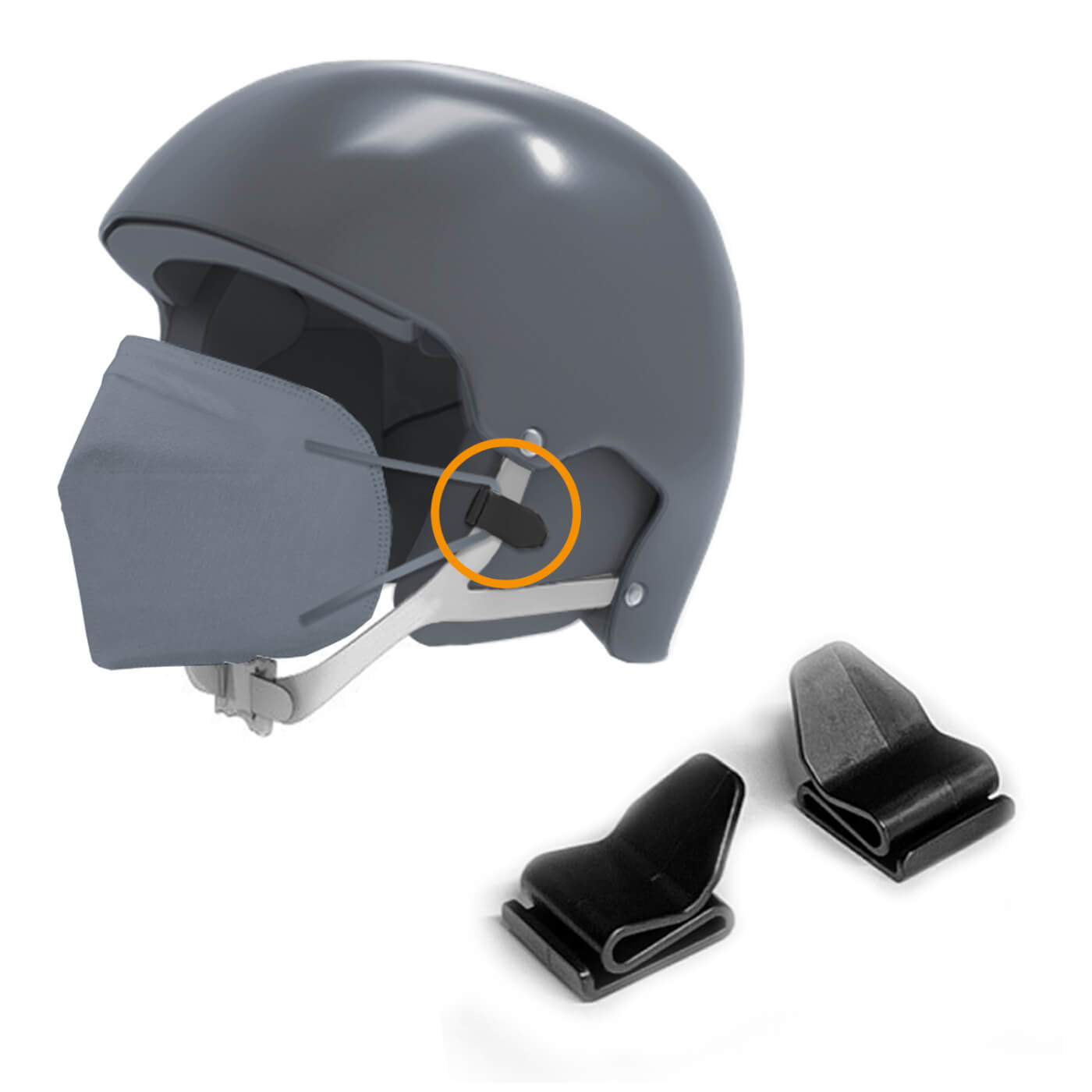 ✅ 2 x Masks holder for your Helmet Bike Ski Work Bag Holder FFP Clip Set